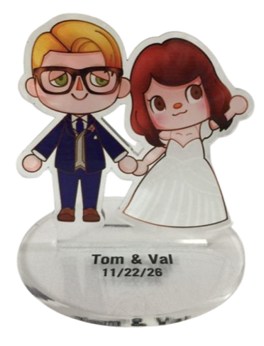 Tom & Val cake topper